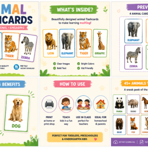 Animal Flashcards for Kids Ages 3–6